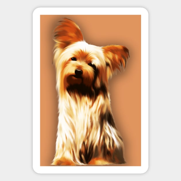 The Yorkshire Terrier Cute Puppy Dog Magnet by BluedarkArt